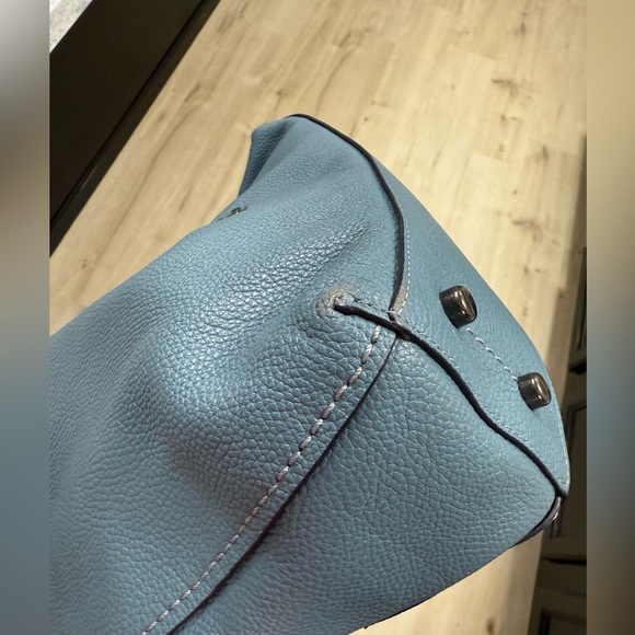 Coach Clarkson Hobo Blue Leather Women's Purse - Picture 8 of 11